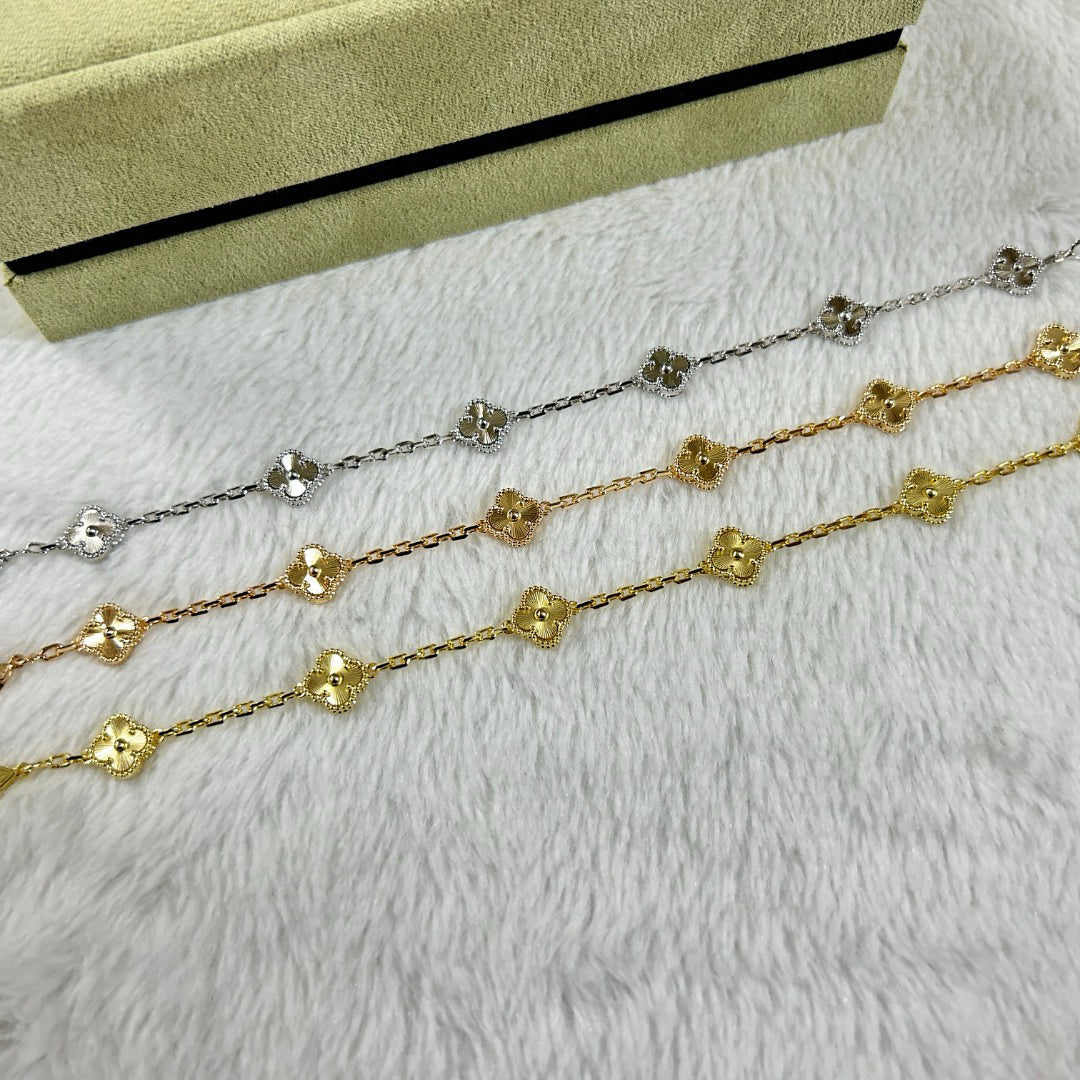 [RAFFINE]CLOVER 6 MOTIF DIAMOND BRACELET