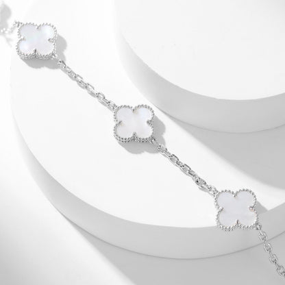 [RAFFINE]CLOVER 10 MOTIFS WHITE MOTHER OF PEARL NECKLACE