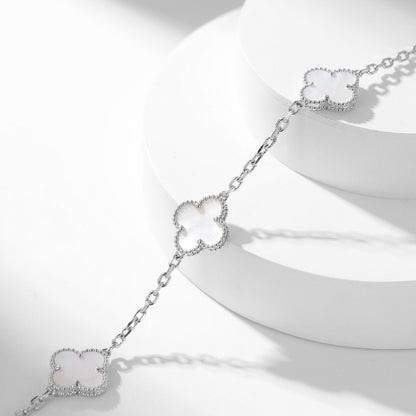 [RAFFINE]CLOVER 10 MOTIFS WHITE MOTHER OF PEARL NECKLACE
