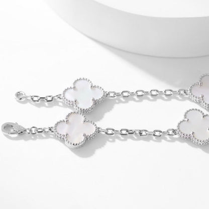 [RAFFINE]CLOVER 10 MOTIFS WHITE MOTHER OF PEARL NECKLACE