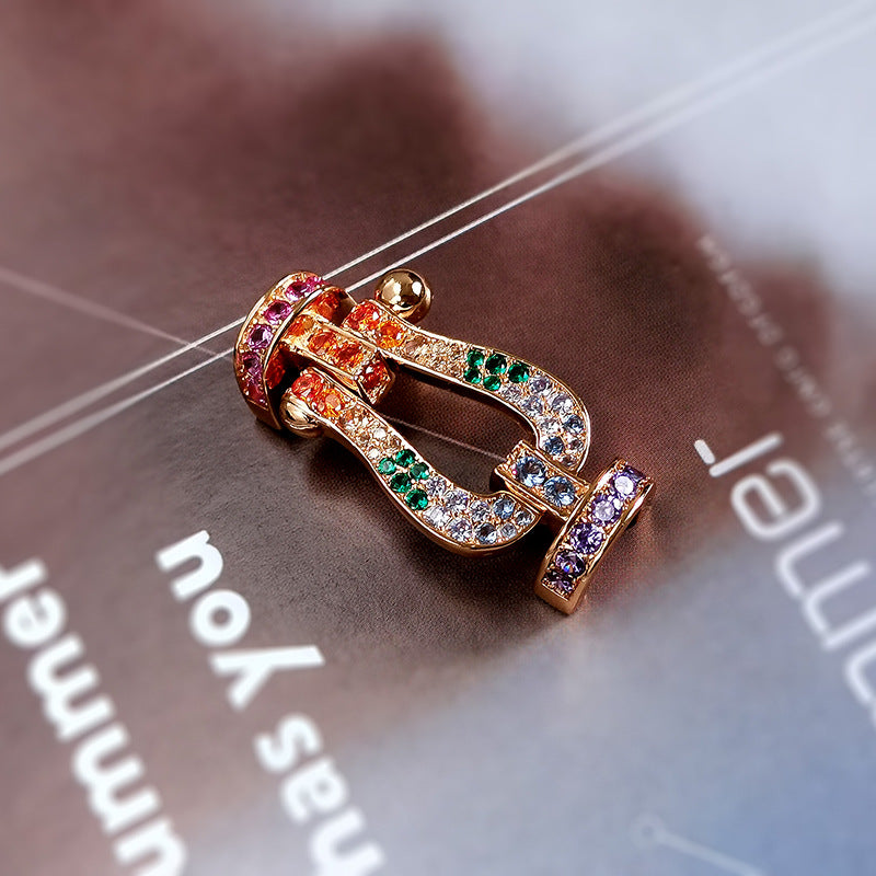 [RAFFINE]FORCE LARGE HORSESHOE  COLORED DIAMOND BRACELET ROSE GOLD