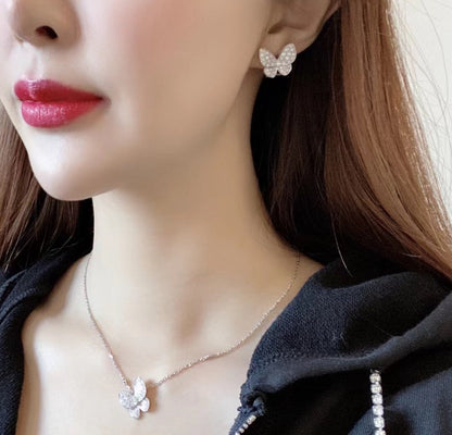 [RAFFINE]BUTTERFLY ALL DIAMOND EARRINGS