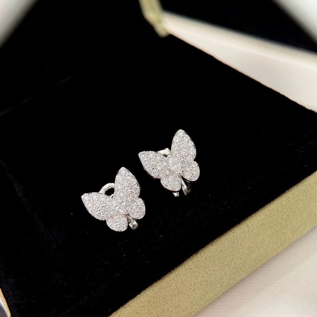 [RAFFINE]BUTTERFLY ALL DIAMOND EARRINGS