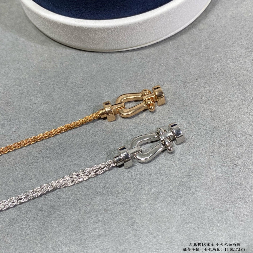 [RAFFINE]FORCE SMALL HORSESHOE  DIAMOND CHAIN ROPE BRACELET