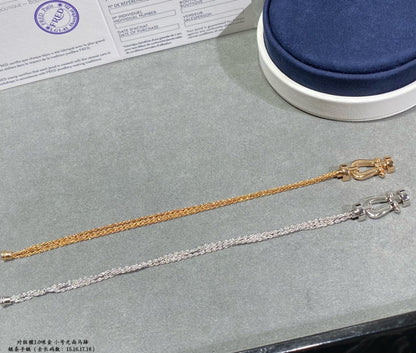[RAFFINE]FORCE SMALL HORSESHOE  DIAMOND CHAIN ROPE BRACELET