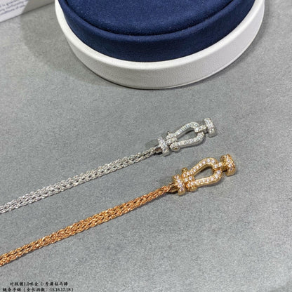 [RAFFINE]FORCE SMALL HORSESHOE  DIAMOND CHAIN ROPE BRACELET