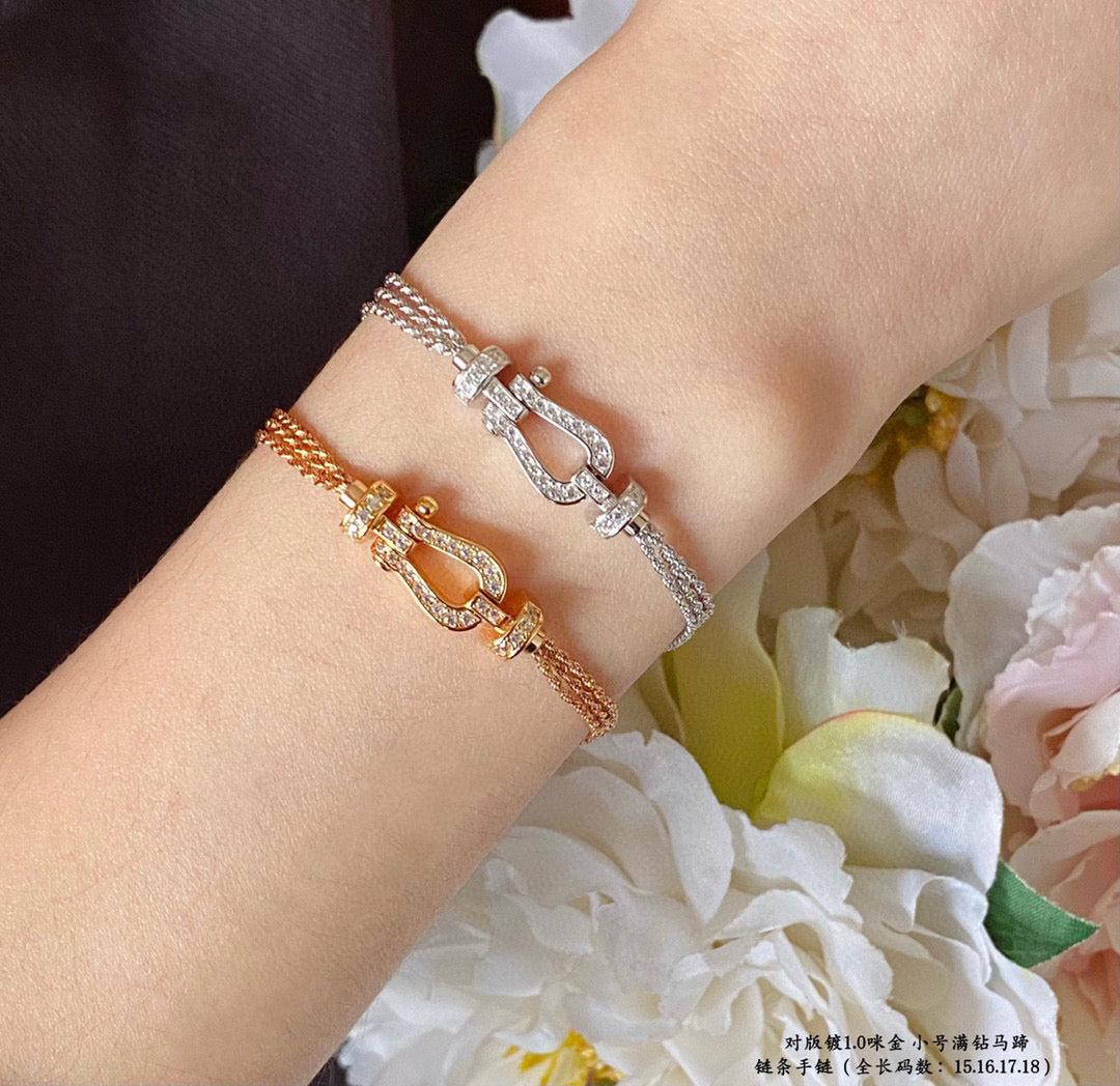 [RAFFINE]FORCE SMALL HORSESHOE  DIAMOND CHAIN ROPE BRACELET