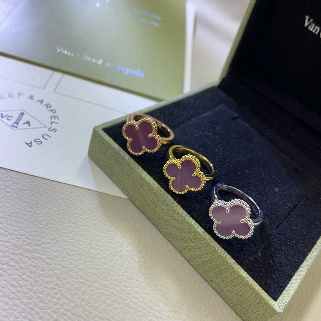[RAFFINE]CLOVER  PURPLE VIOLET RING