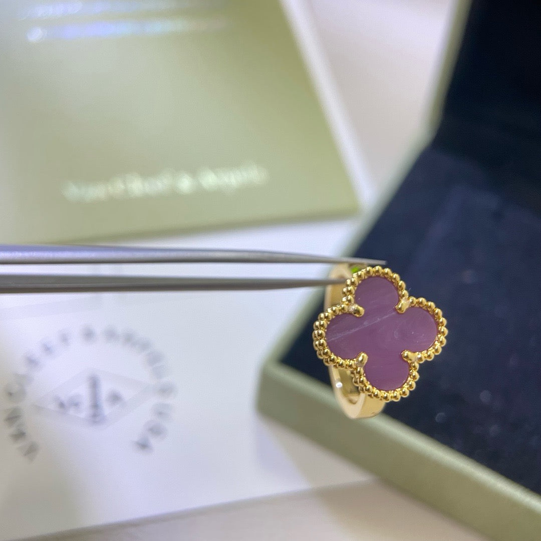 [RAFFINE]CLOVER  PURPLE VIOLET RING