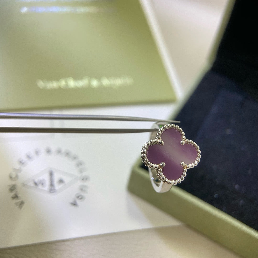 [RAFFINE]CLOVER  PURPLE VIOLET RING