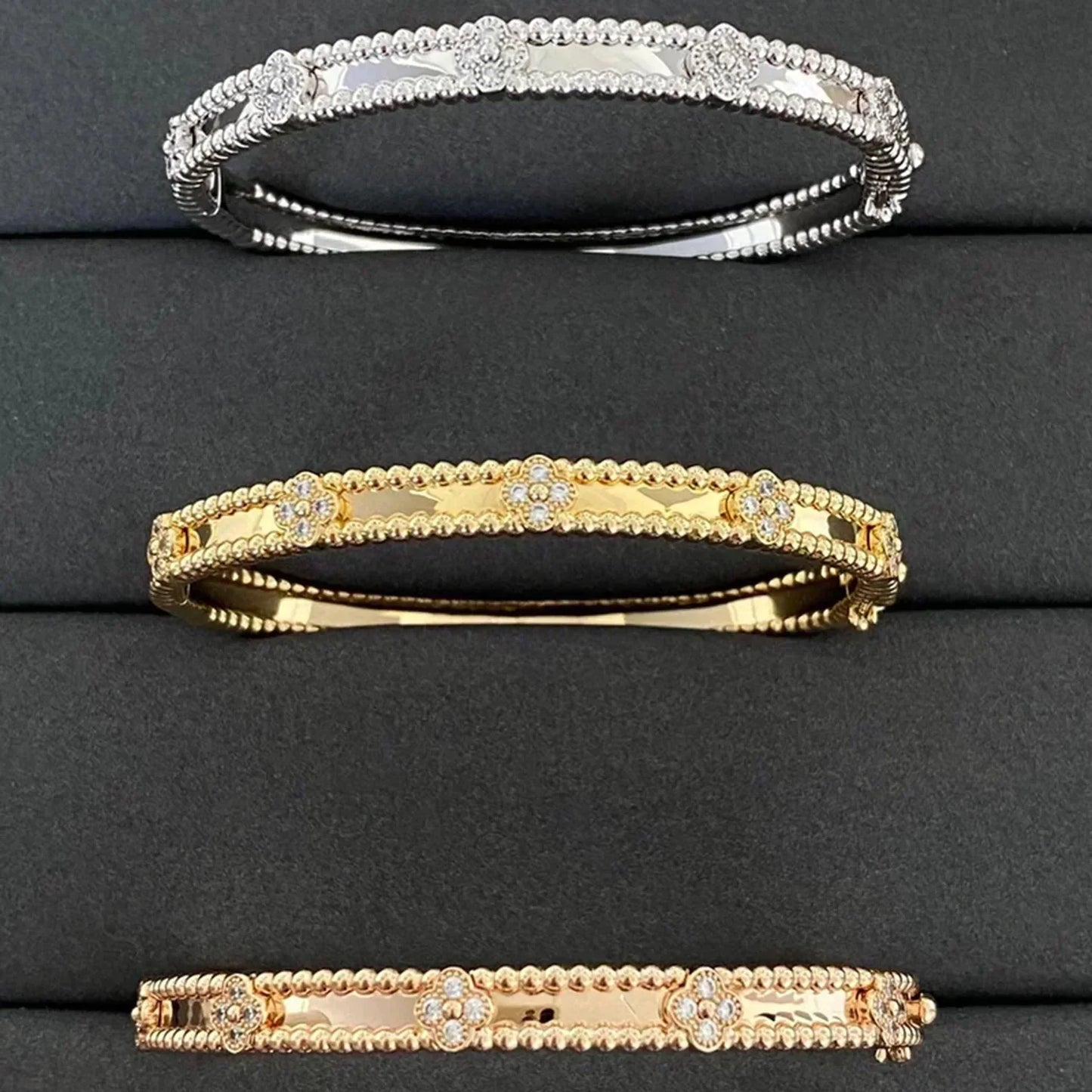 [RAFFINE]CLOVER BRACELET 4MM DIAMONDS