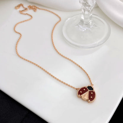 [RAFFINE]LUCKY  CARNELIANS LADYBUG NECKLACE