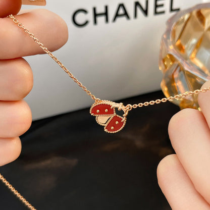 [RAFFINE]LUCKY  CARNELIANS LADYBUG NECKLACE