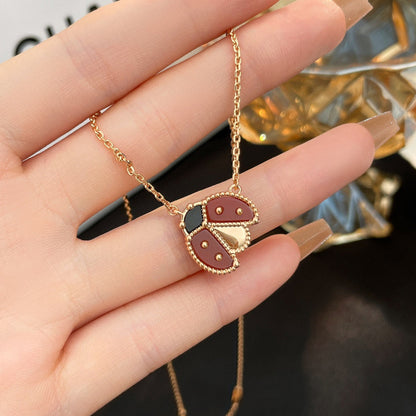 [RAFFINE]LUCKY  CARNELIANS LADYBUG NECKLACE