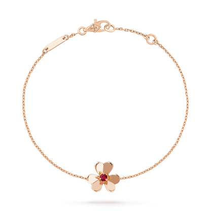 [RAFFINE]FRIVOLE GOLD FLOWER PINK MALACHITE BRACELET