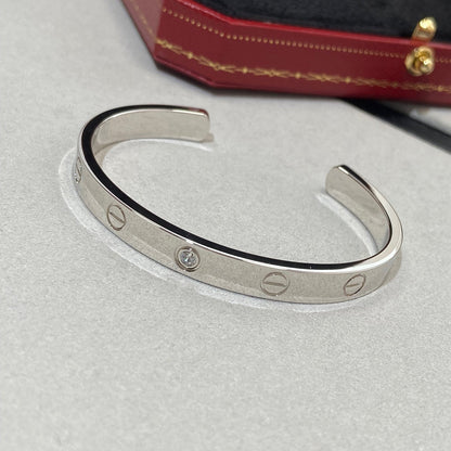 [RAFFINE]LOVE BRACELET 6.1MM 1 DIAMOND OPEN CUFF