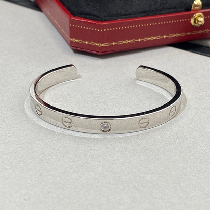 [RAFFINE]LOVE BRACELET 6.1MM 1 DIAMOND OPEN CUFF