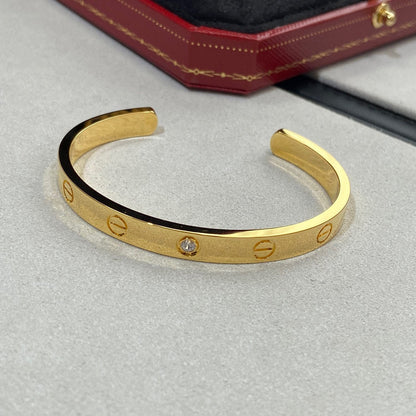 [RAFFINE]LOVE BRACELET 6.1MM 1 DIAMOND OPEN CUFF
