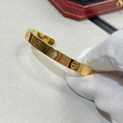 [RAFFINE]LOVE BRACELET 6.1MM 1 DIAMOND OPEN CUFF