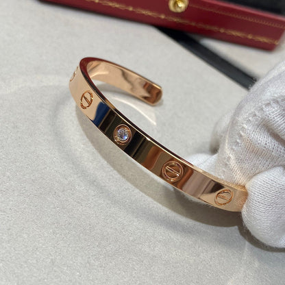 [RAFFINE]LOVE BRACELET 6.1MM 1 DIAMOND OPEN CUFF