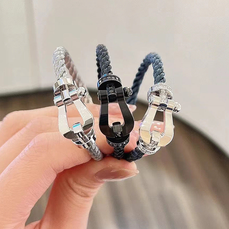 [RAFFINE]FORCE LARGE HORSESHOE NO DIAMOND BRACELET SILVER