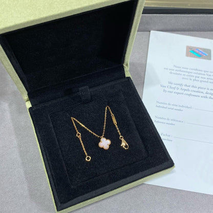 [RAFFINE]CLOVER 15MM PINK MOTHER-OF-PEARL SINGLE FLOWER NECKLACE