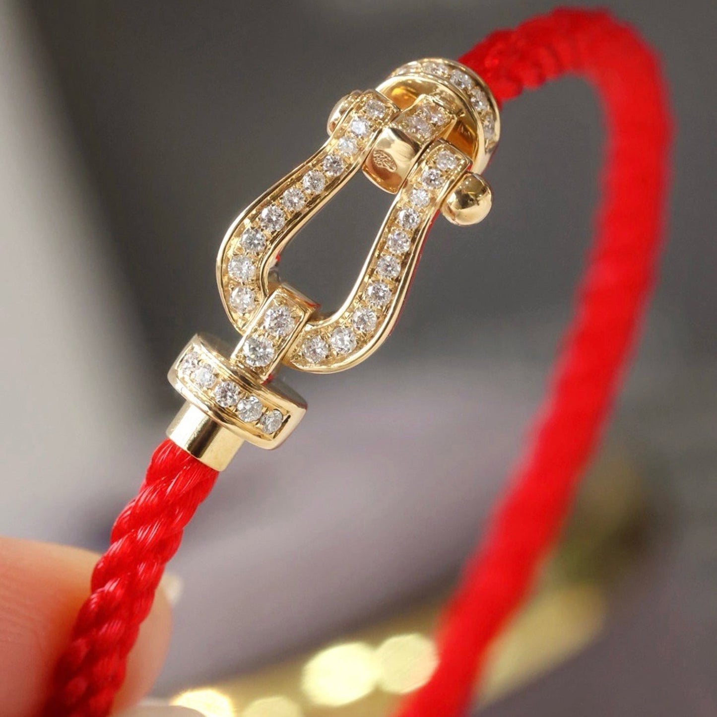 [RAFFINE]FORCE LARGE HORSESHOE FULL DIAMOND BRACELET GOLD