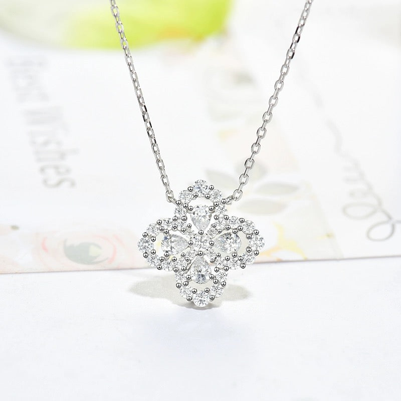 [RAFFINE]LOOP NECKLACE FULL MOTIF DIAMOND 16MM MULTIPLE COLORS