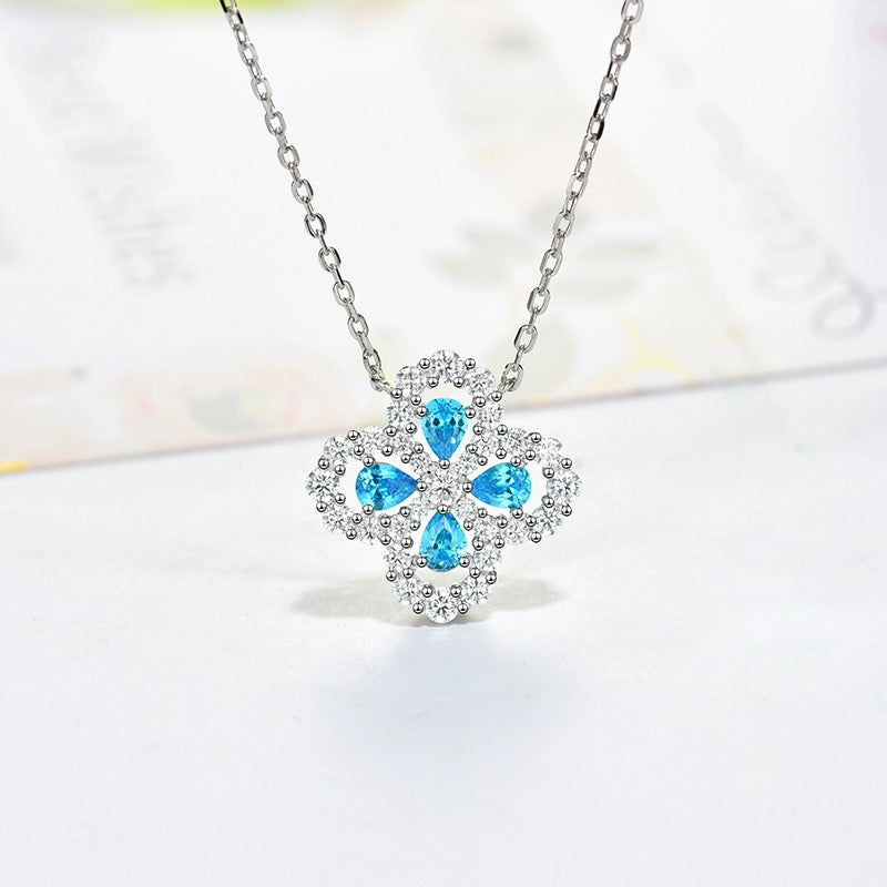 [RAFFINE]LOOP NECKLACE FULL MOTIF DIAMOND 16MM MULTIPLE COLORS