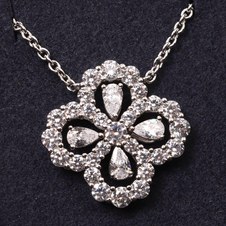 [RAFFINE]LOOP NECKLACE FULL MOTIF DIAMOND 16MM MULTIPLE COLORS