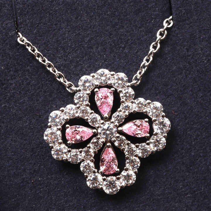 [RAFFINE]LOOP NECKLACE FULL MOTIF DIAMOND 16MM MULTIPLE COLORS