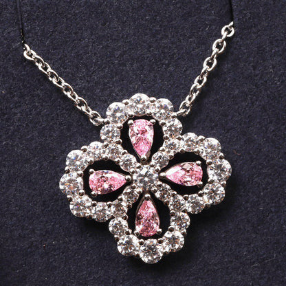 [RAFFINE]LOOP NECKLACE FULL MOTIF DIAMOND 16MM MULTIPLE COLORS