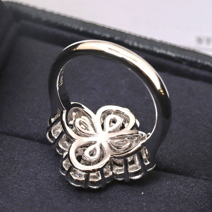 [RAFFINE]LOOP RING FULL MOTIF DIAMOND 16MM SILVE