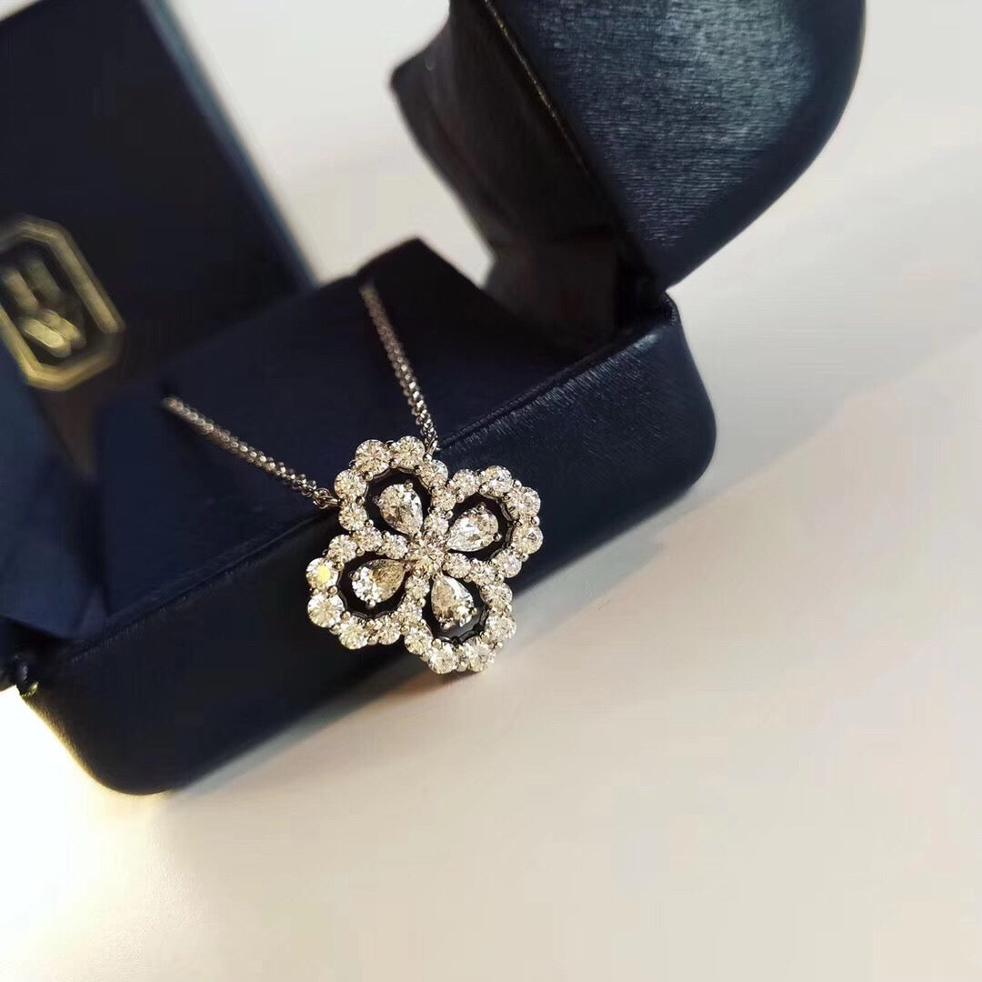 [RAFFINE]LOOP NECKLACE FULL MOTIF DIAMOND 16MM MULTIPLE COLORS