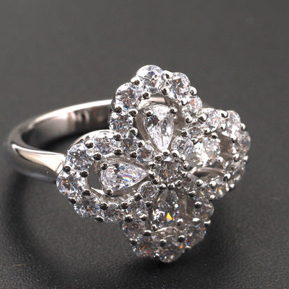 [RAFFINE]LOOP RING FULL MOTIF DIAMOND 16MM SILVE
