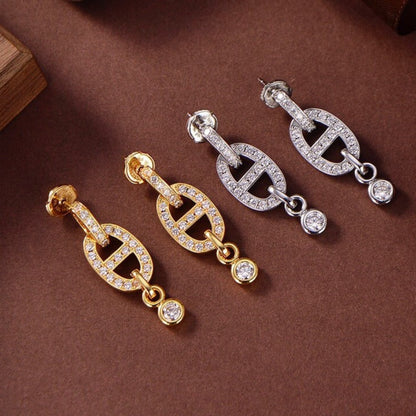 [RAFFINE]HM CHAINE DIAMOND EARRINGS