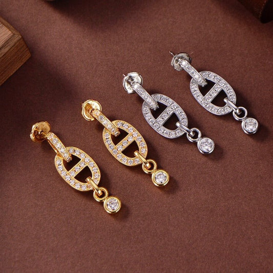 [RAFFINE]HM CHAINE DIAMOND EARRINGS