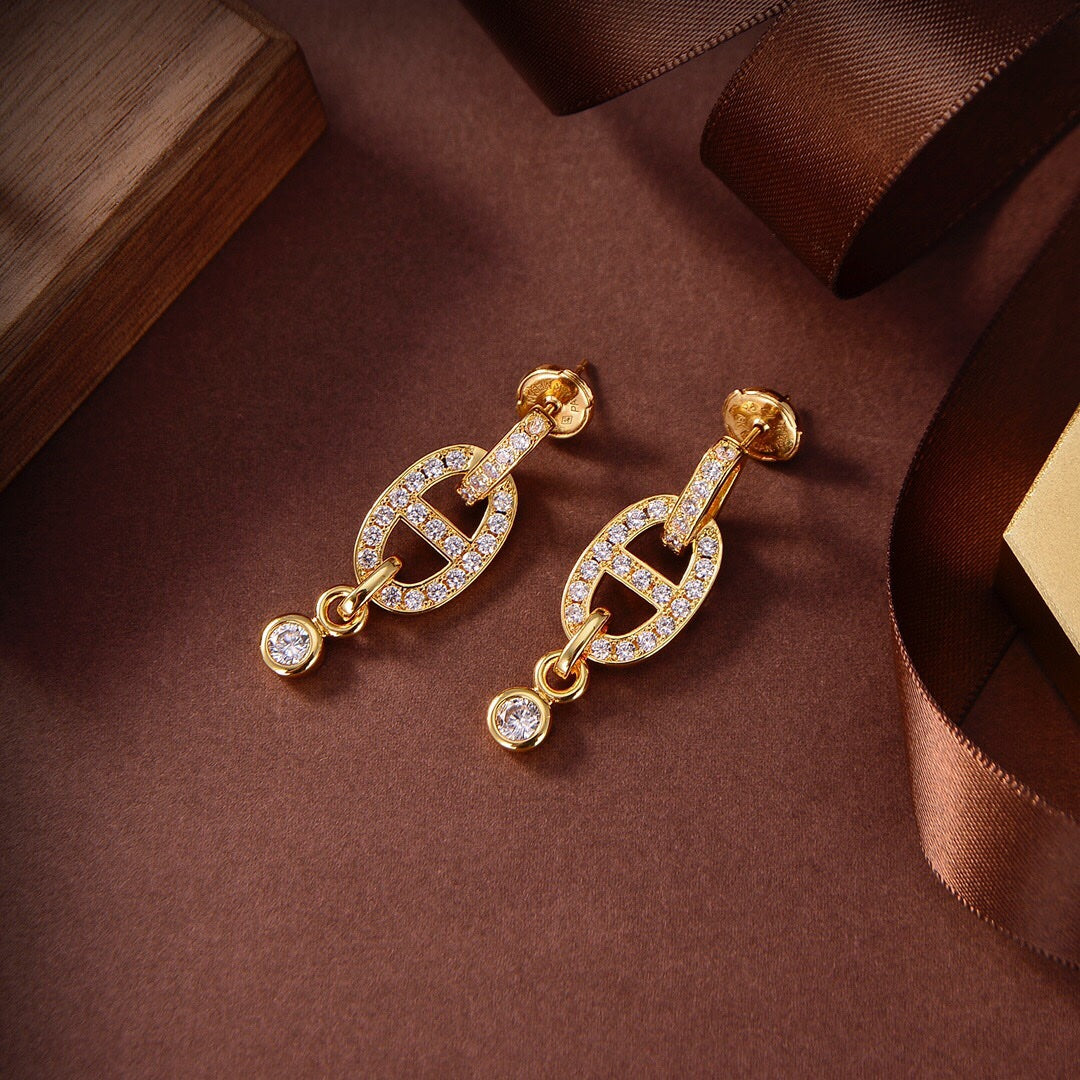[RAFFINE]HM CHAINE DIAMOND EARRINGS