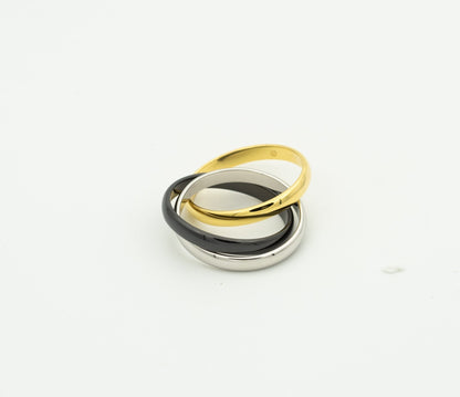 [RAFFINE]TRINITY RING BLACK GOLD SILVER