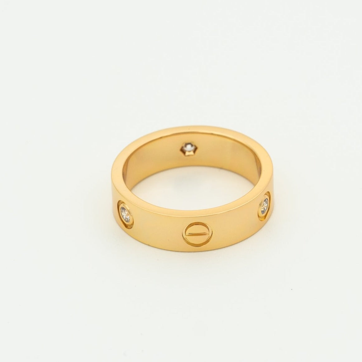 [RAFFINE]LOVE RING 5.5MM 3 DIAMONDS PINK GOLD