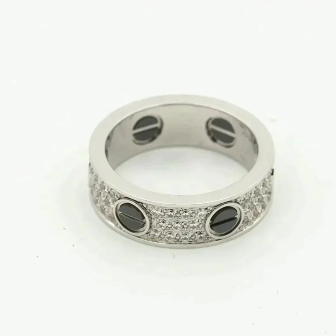 [RAFFINE]LOVE RING 5.5MM DIAMONDS PAVED CERAMIC