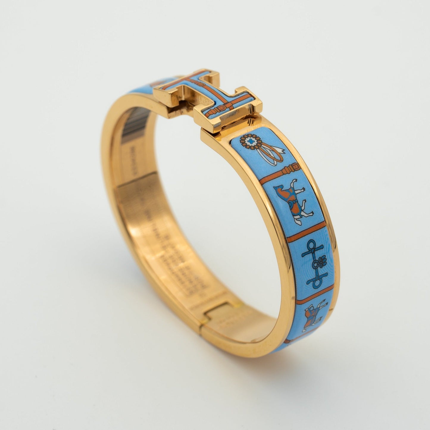 [RAFFINE]H PINK GOLD BRACELET BLUE CERAMIC