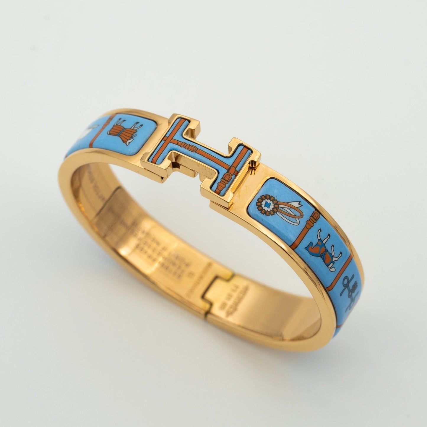 [RAFFINE]H PINK GOLD BRACELET BLUE CERAMIC