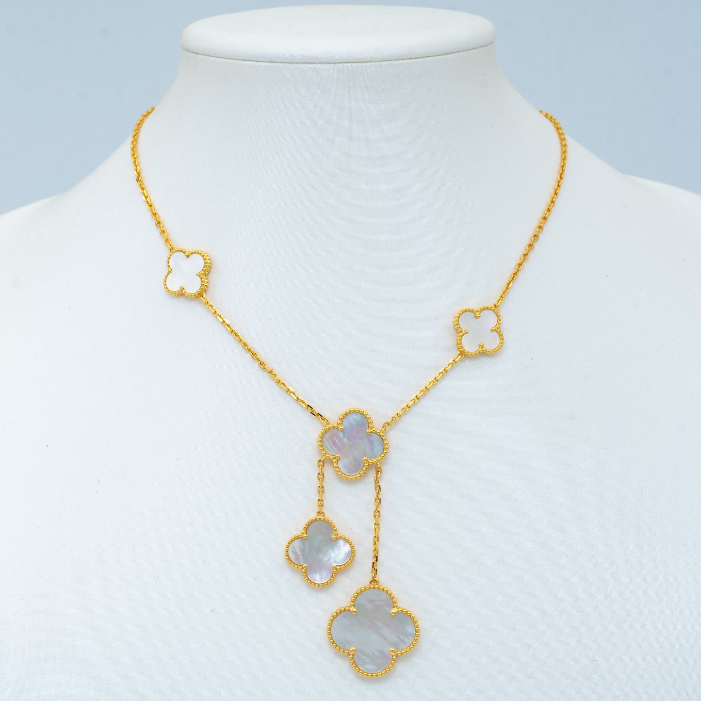 [RAFFINE]CLOVER MOTHER OF PEARL NECKLACE 6 MOTIF