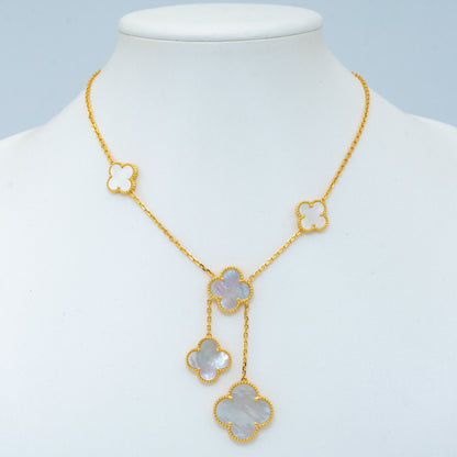 [RAFFINE]CLOVER MOTHER OF PEARL NECKLACE 6 MOTIF