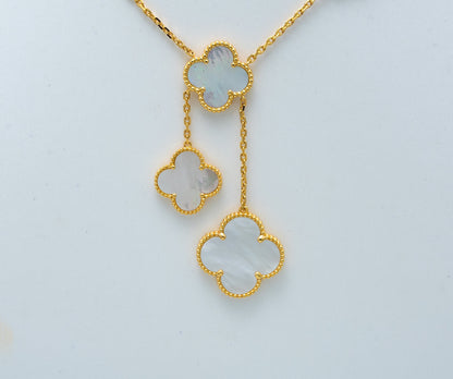 [RAFFINE]CLOVER MOTHER OF PEARL NECKLACE 6 MOTIF