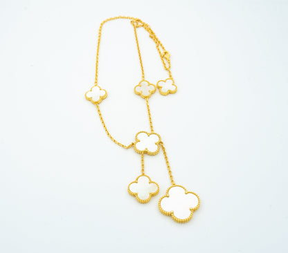 [RAFFINE]CLOVER MOTHER OF PEARL NECKLACE 6 MOTIF