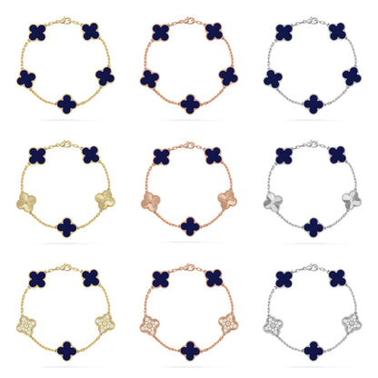 [RAFFINE]CLOVER 5 MOTIF LAPIS LAZULI BRACELET COLLECTION