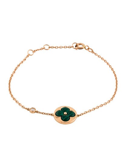 [RAFFINE]SUN MALACHITE 1 DIAMOND PINK GOLD BRACELET