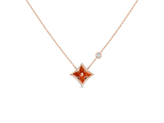 [RAFFINE]STAR NECKLACE PINK GOLD 1 DIAMOND